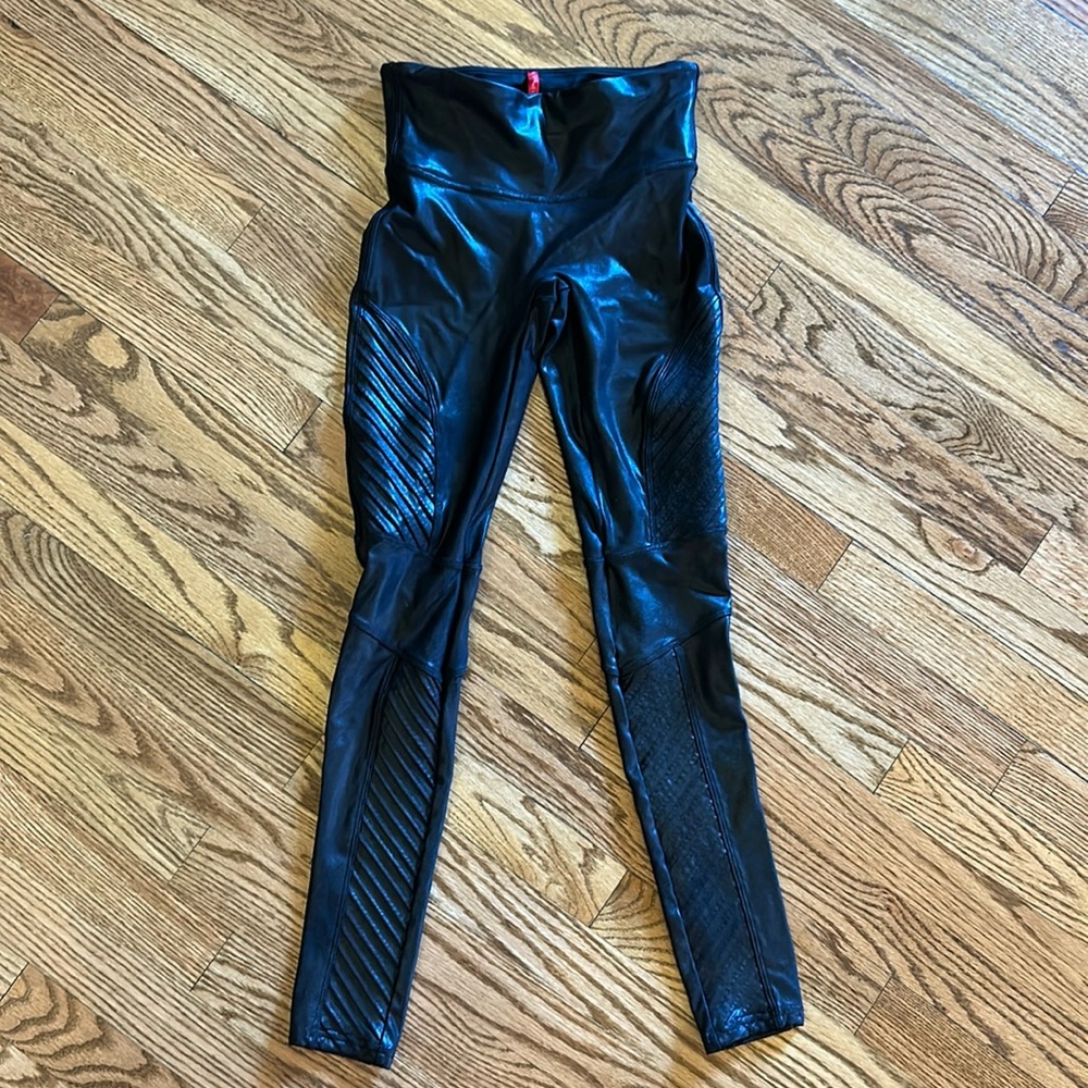 Spanx Faux leather moto leggings
